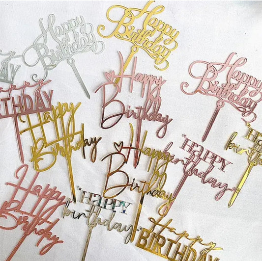 Happy Birthday acrylic cake toppers