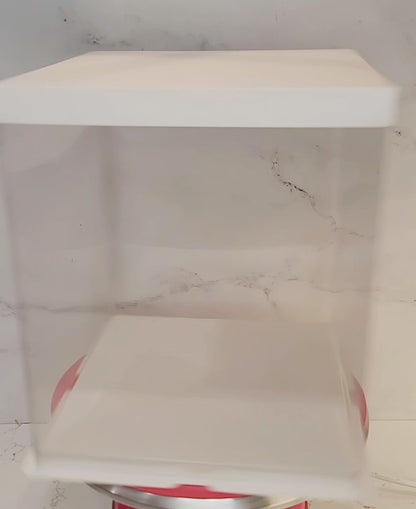 Clear Cake Box w/ white cake drum