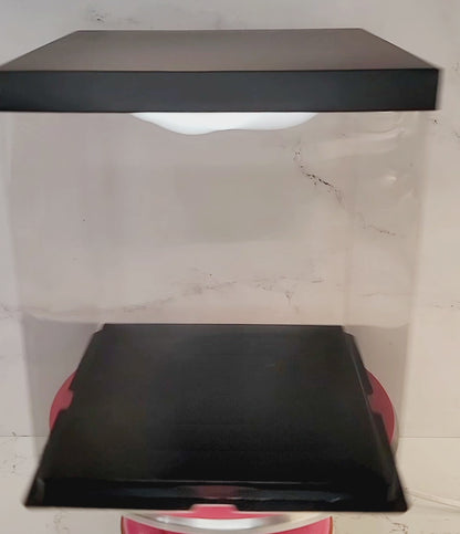 Clear Cake Box w/ white cake drum