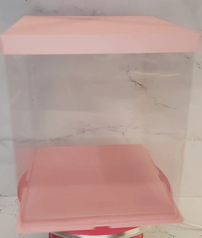 Clear Cake Box w/ white cake drum