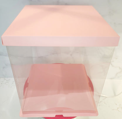 Clear Cake Box w/ white cake drum