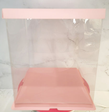 Clear Cake Box w/ white cake drum